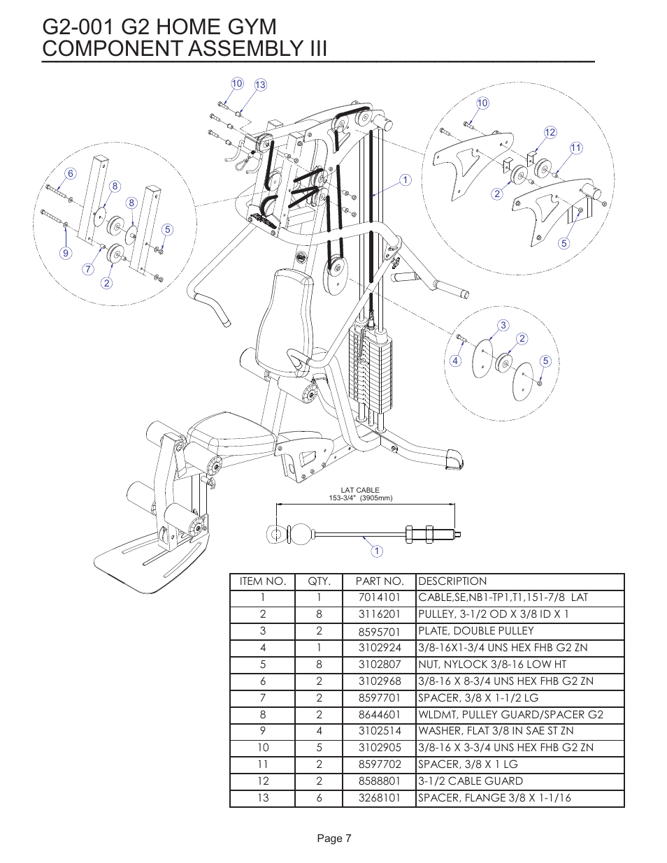 Component assembly iii | Life Fitness G2 User Manual | Page 7 / 14