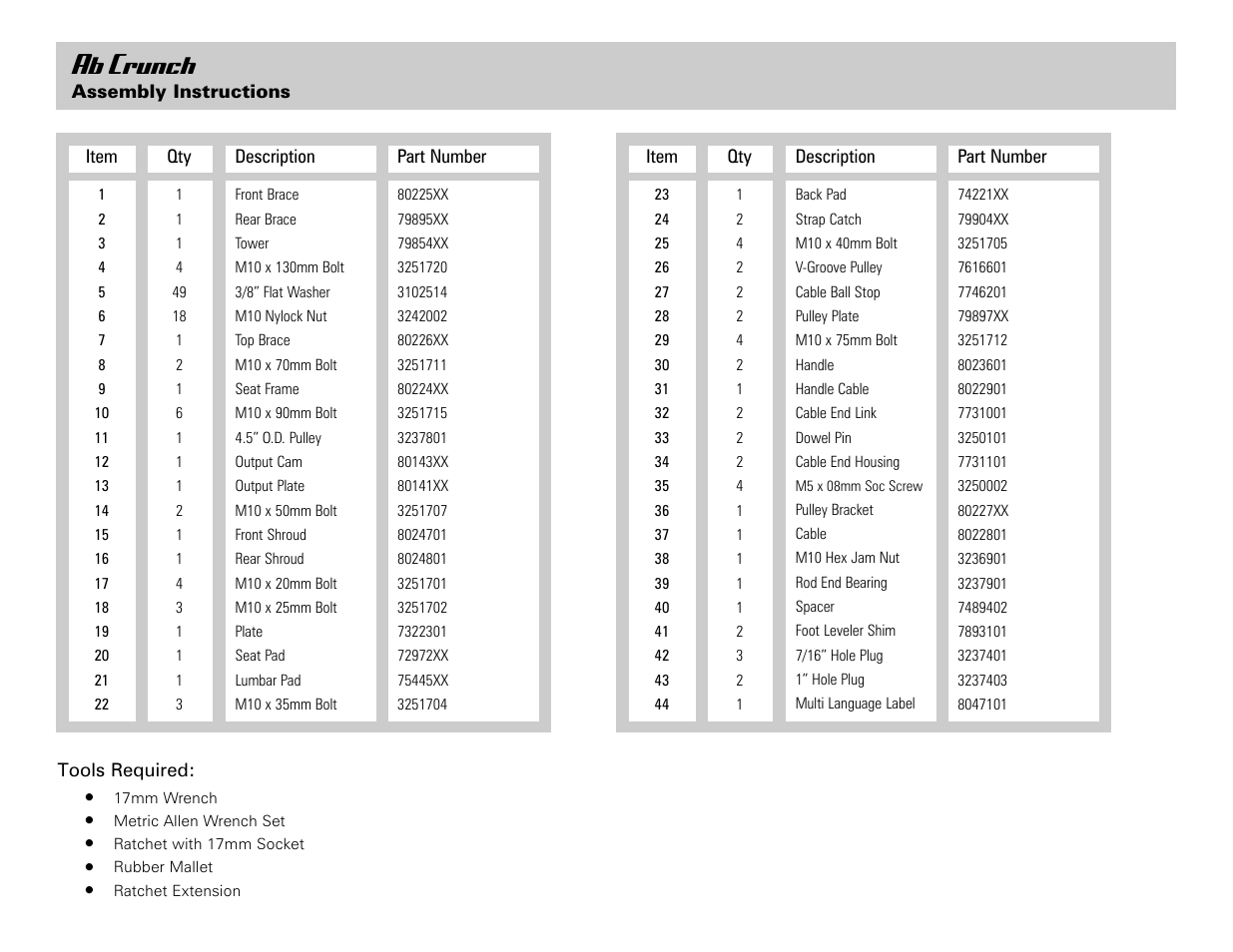 Ab crunch | Life Fitness Ab Crunch User Manual | Page 2 / 8