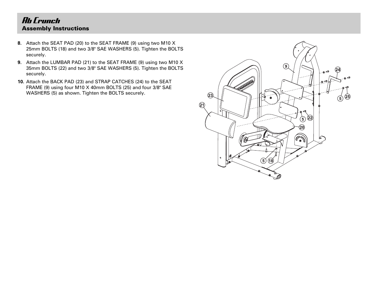 Ab crunch | Life Fitness Ab Crunch User Manual | Page 6 / 8