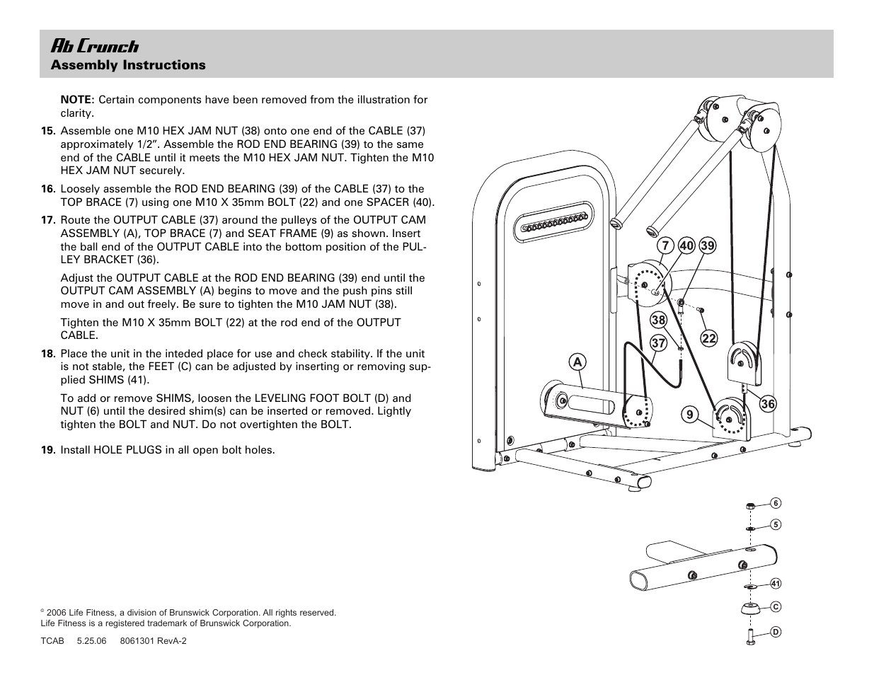 Ab crunch | Life Fitness Ab Crunch User Manual | Page 8 / 8