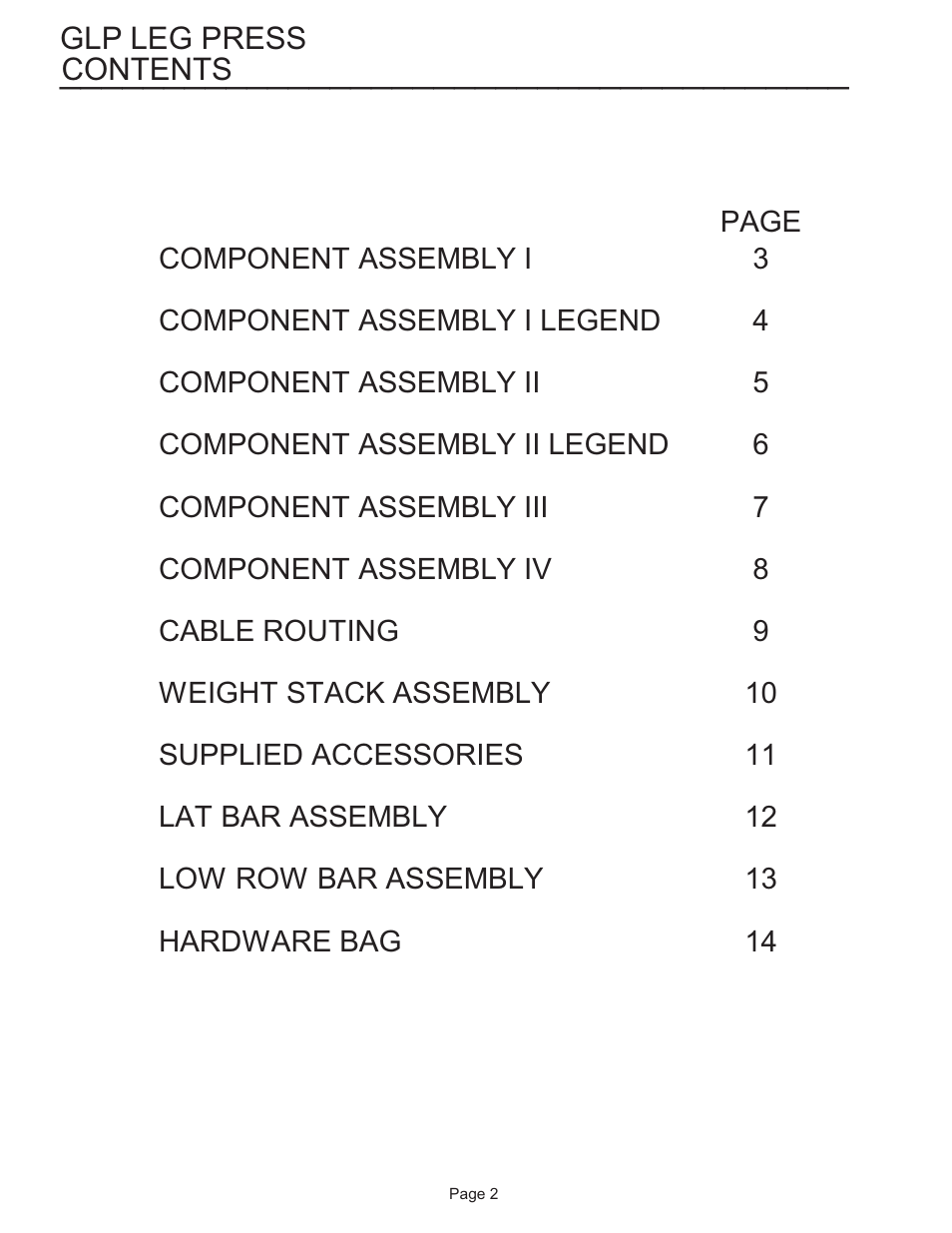 Life Fitness Consumer Gym Leg Press GLP-001 User Manual | Page 2 / 7