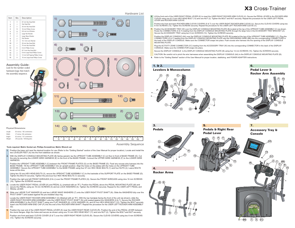 X3 cross-trainer | Life Fitness x3 User Manual | Page 2 / 2