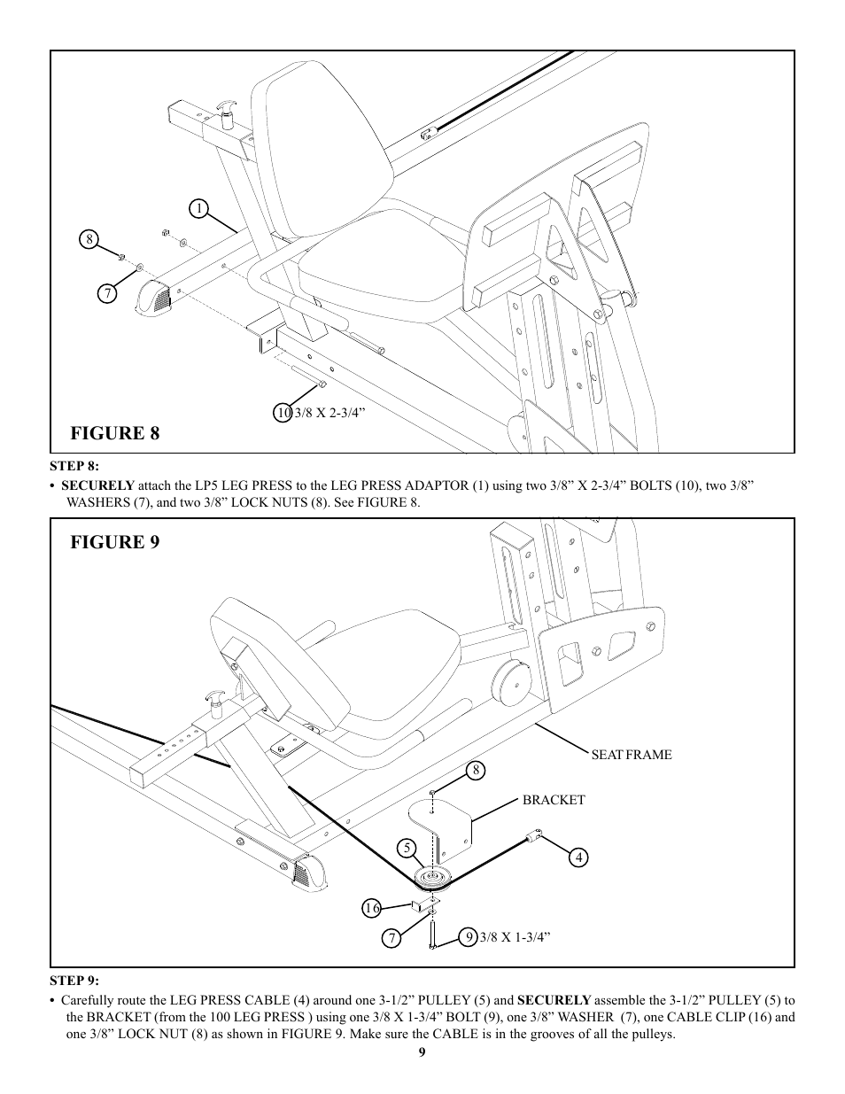 Figure 8, Figure 9 | Life Fitness CM3 User Manual | Page 9 / 13