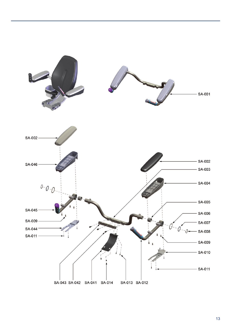 Seat assembly, Optional recumbent arm rests | Life Fitness PCSR-ALL User Manual | Page 14 / 24