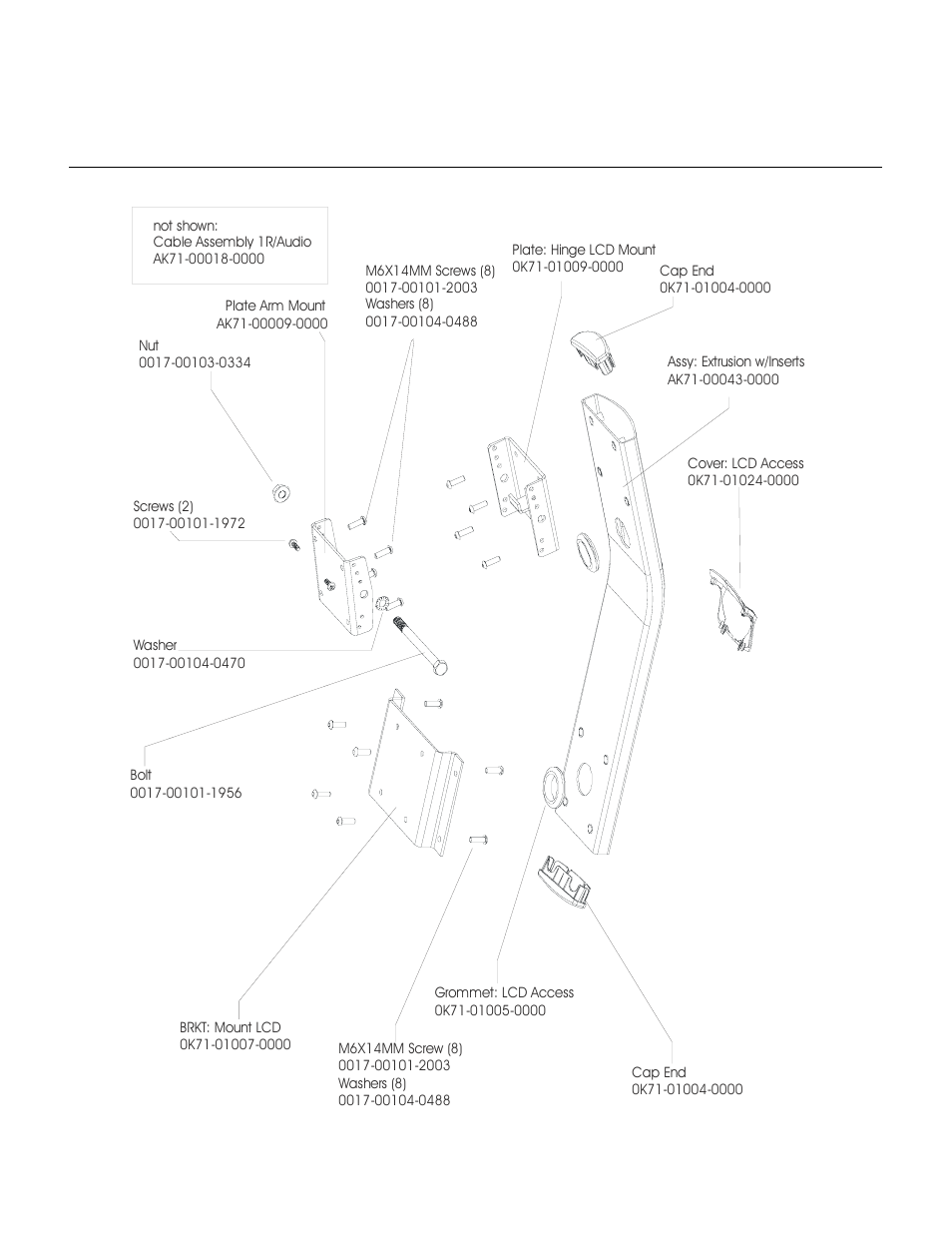 Lcd tv -03 entertainment system, Apollo and gemini mounting hardware | Life Fitness 0201-03 User Manual | Page 6 / 10