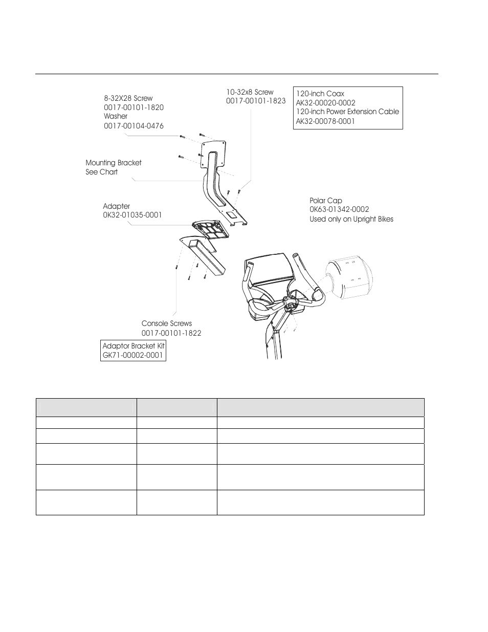 Lcd tv -03 entertainment system, Mounting brackets and hardware | Life Fitness 0201-03 User Manual | Page 7 / 10