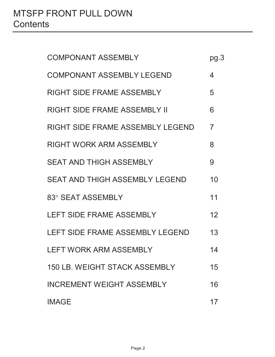 Life Fitness MTSFP User Manual | Page 2 / 17