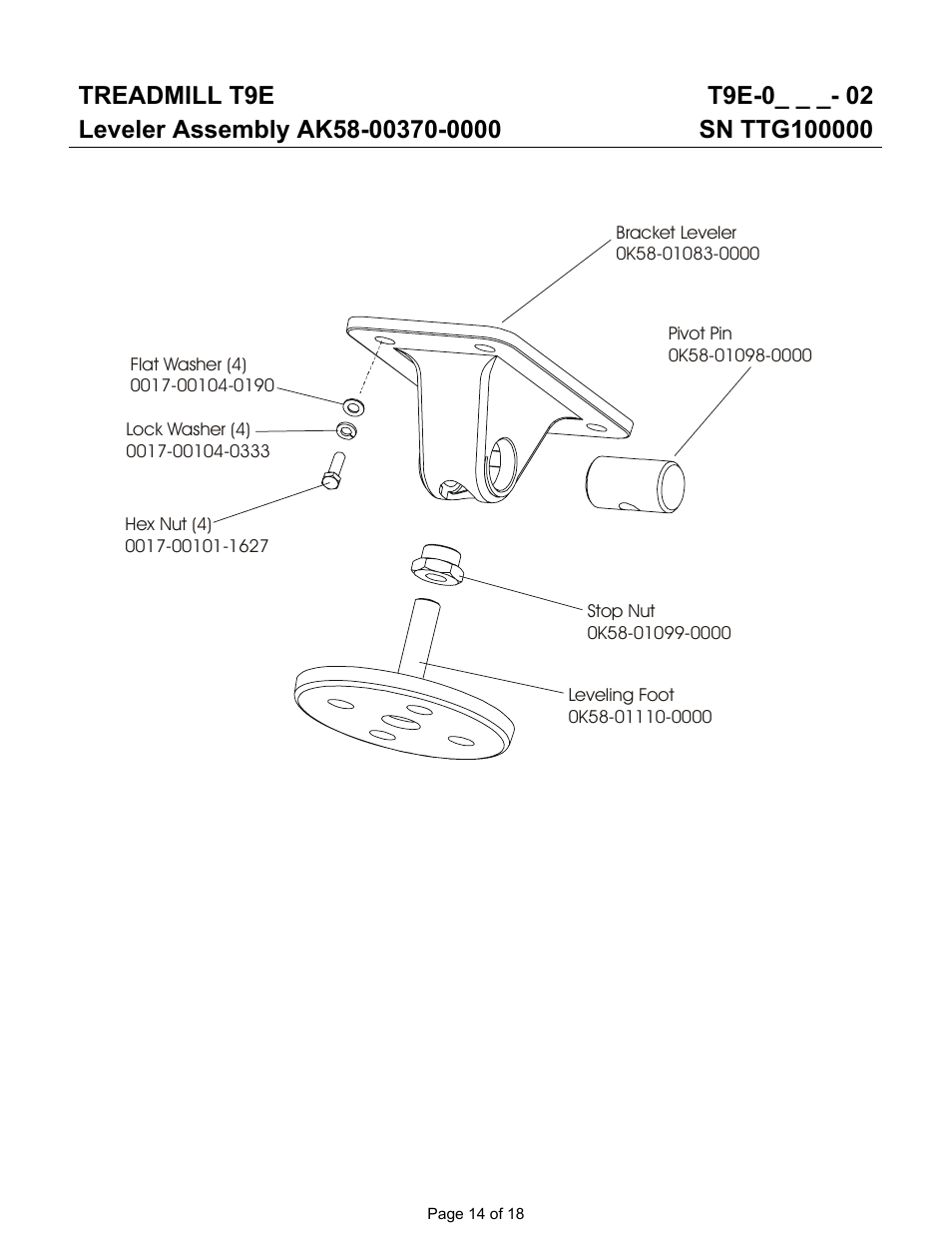 Treadmill t9e | Life Fitness T9e User Manual | Page 14 / 18