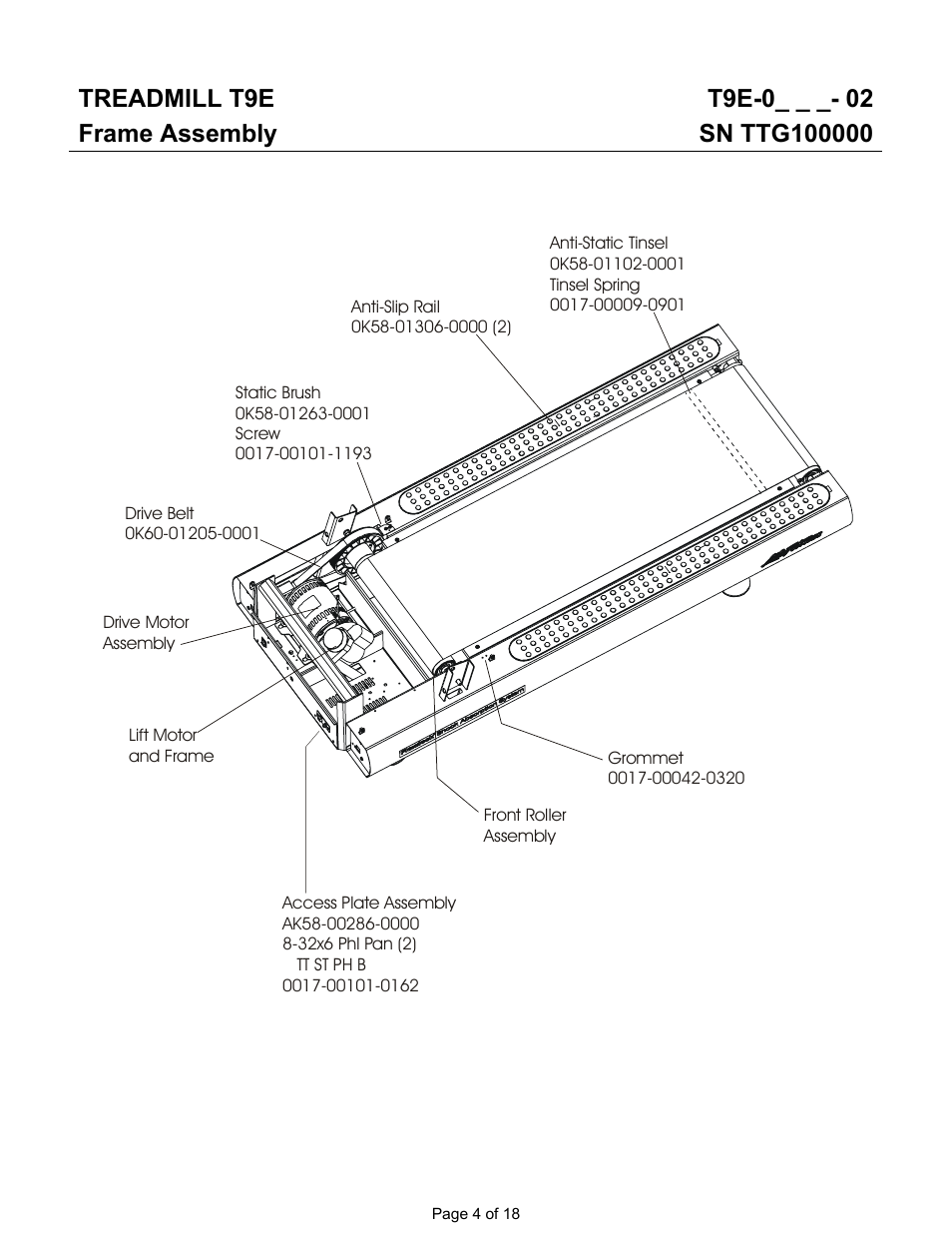 Treadmill t9e | Life Fitness T9e User Manual | Page 4 / 18