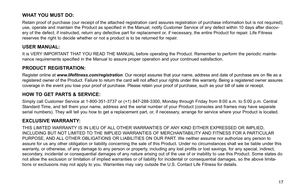 Life Fitness C1 User Manual | Page 18 / 22