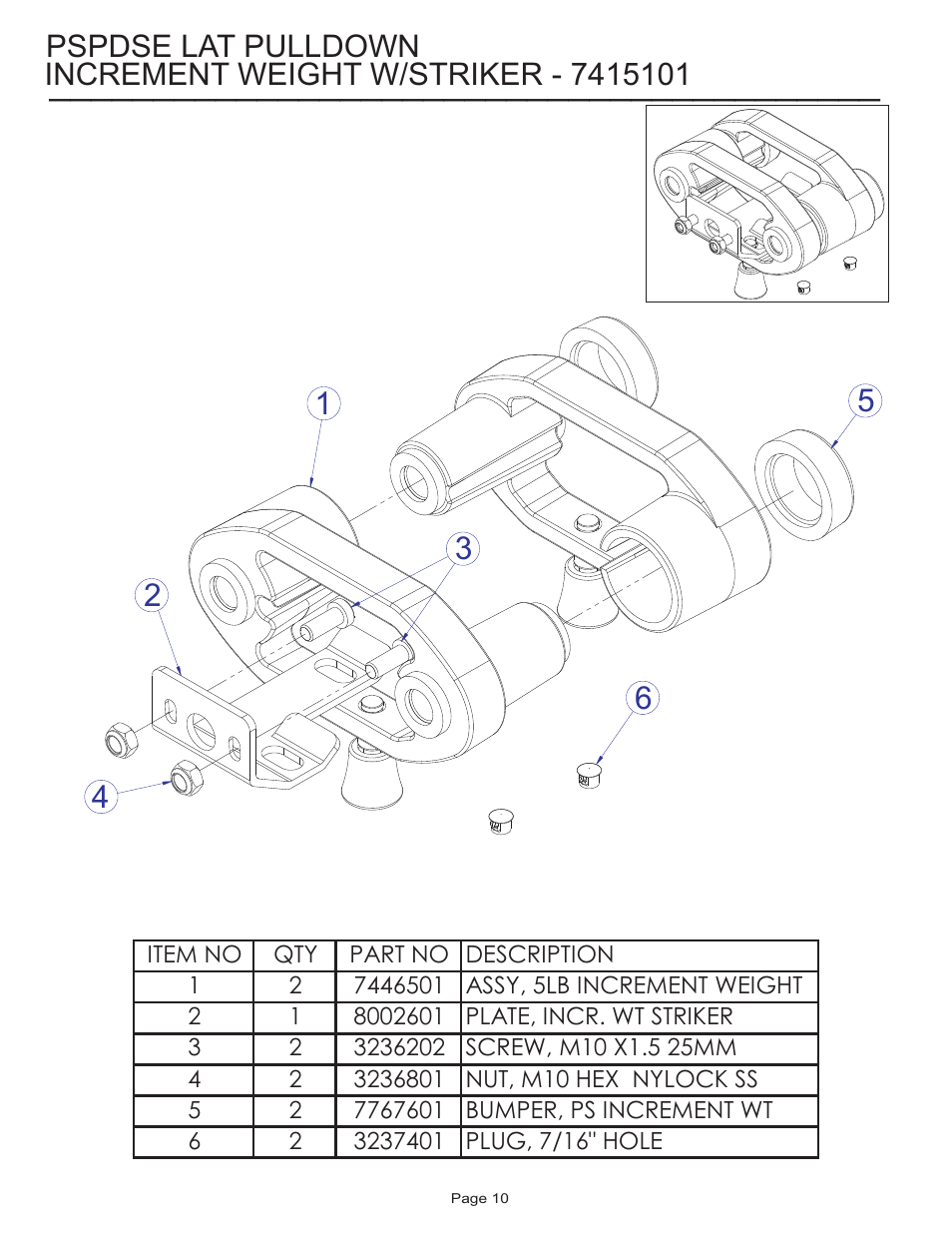 Pspdse lat pulldown | Life Fitness Pro 2 Series PSPDSE User Manual | Page 10 / 14