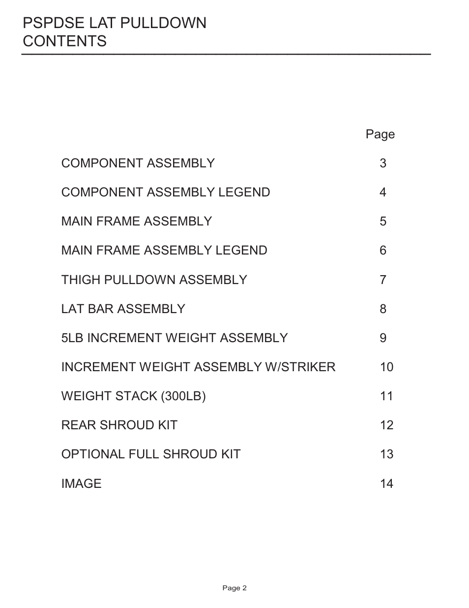 Life Fitness Pro 2 Series PSPDSE User Manual | Page 2 / 14