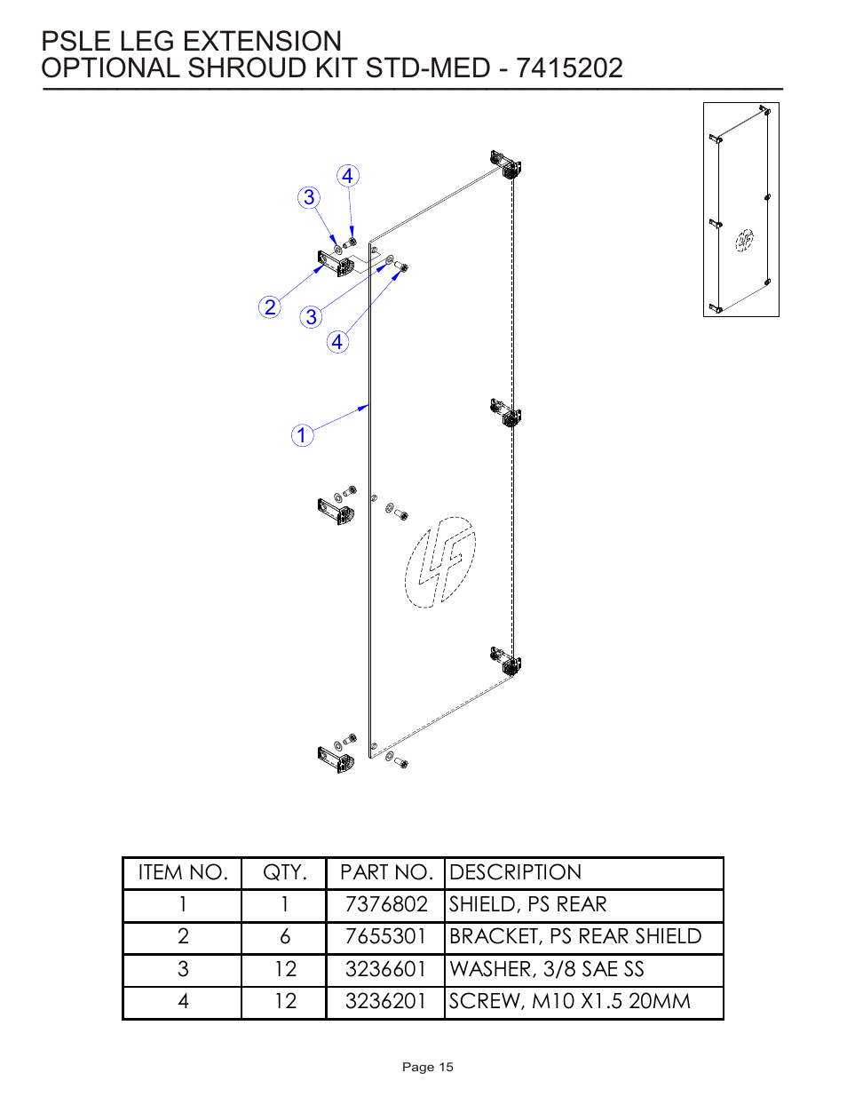 Psle leg extension | Life Fitness Pro 2 Series PSLE User Manual | Page 15 / 15