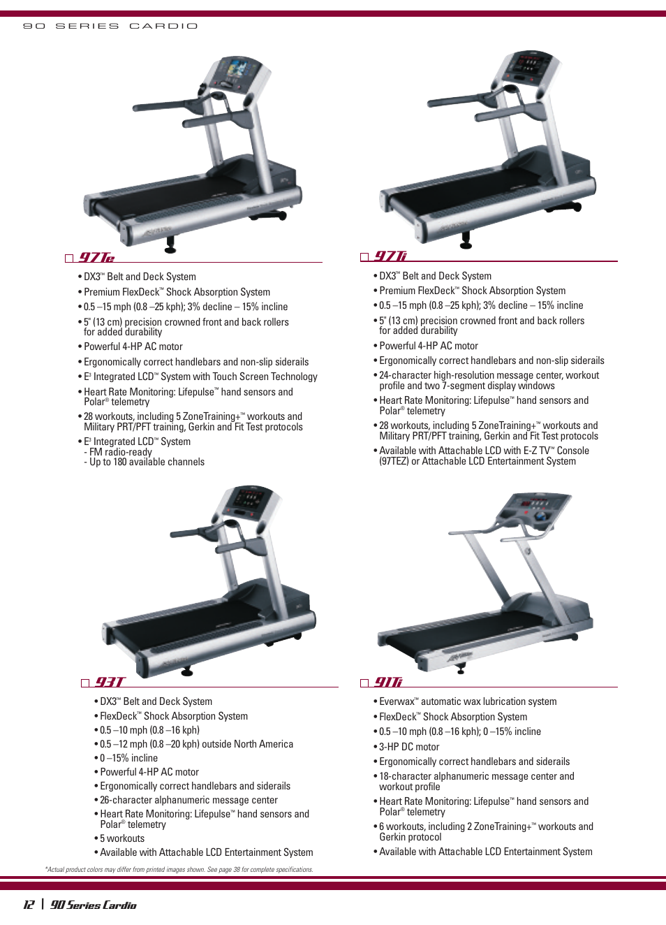 93t 97te, 91ti 97ti, 90 series cardio | Life Fitness 10 \ 90 Series User Manual | Page 3 / 5