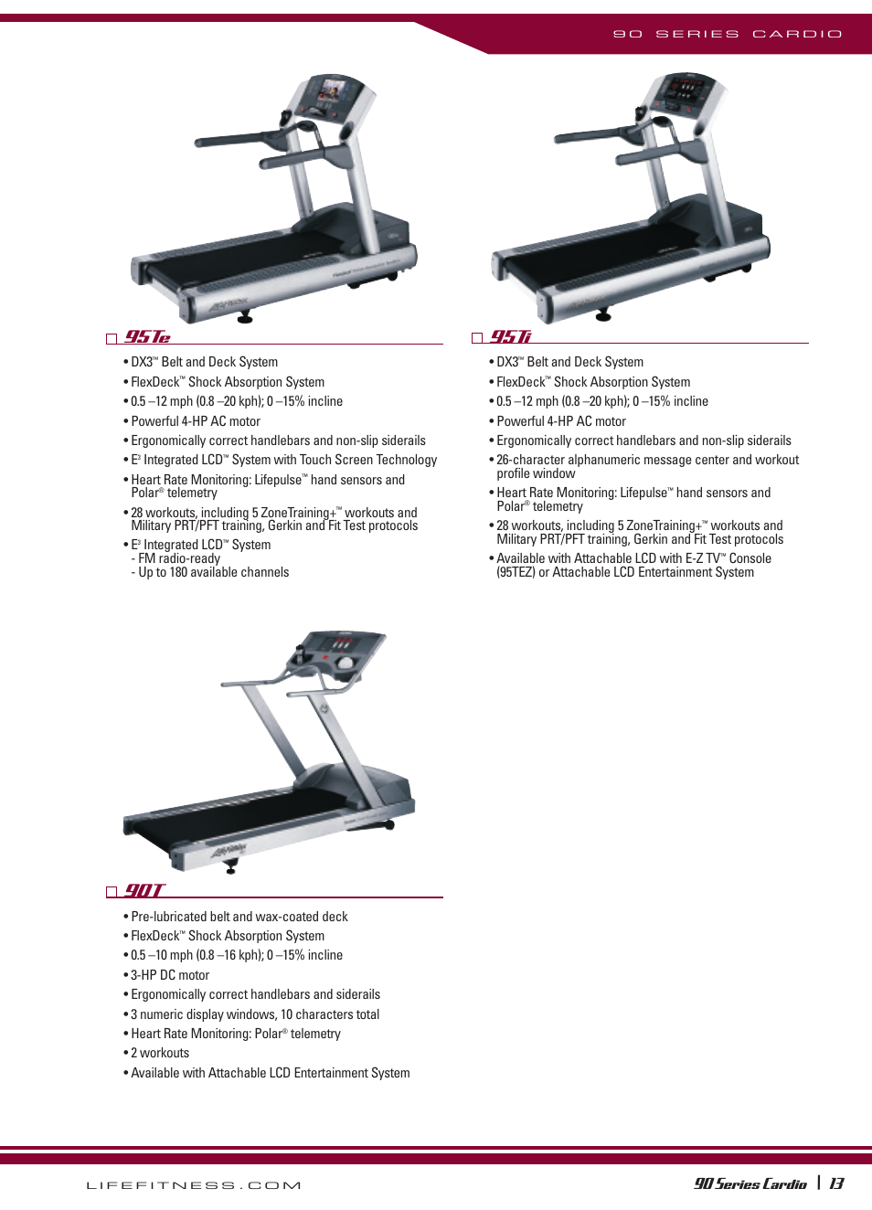 95te, 95ti, 90 series cardio | Life Fitness 10 \ 90 Series User Manual | Page 4 / 5