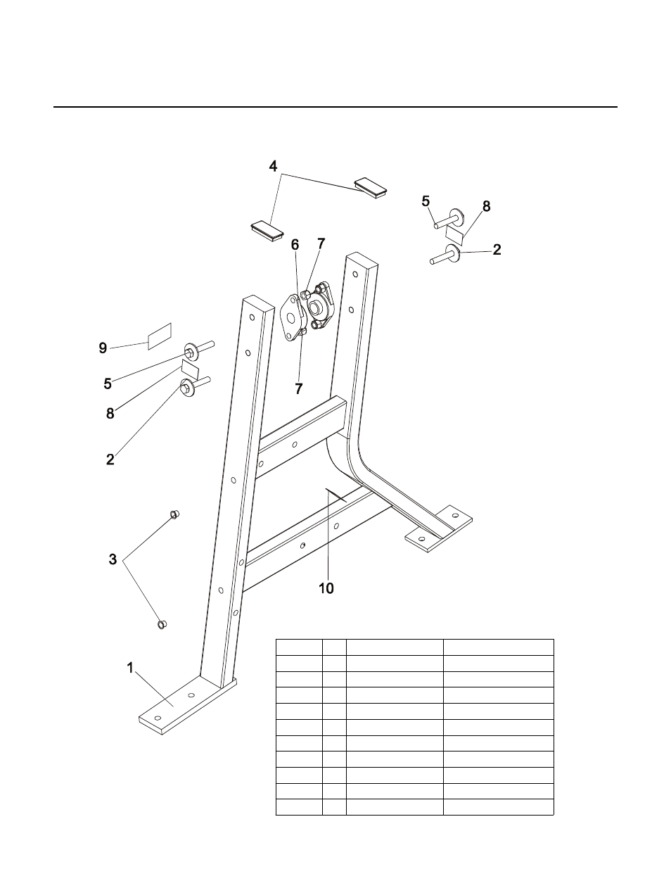 Gbhp – left side frame, Hammer strength equipment, Ground base high pull | Life Fitness GBHP User Manual | Page 8 / 9