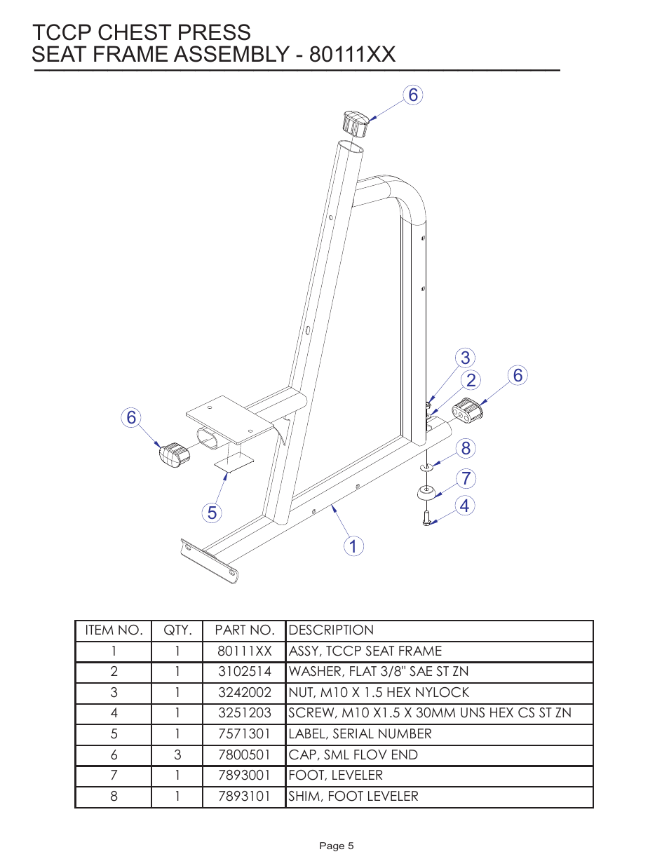 Tccp chest press | Life Fitness Circuit Series User Manual | Page 5 / 15