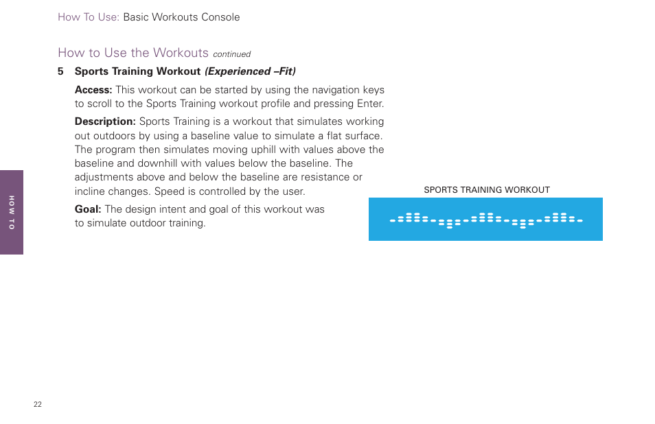How to use the workouts | Life Fitness Fitness Equipment User Manual | Page 22 / 35