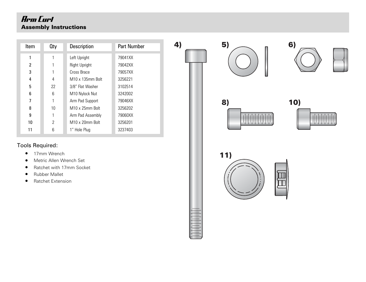 Arm curl | Life Fitness Arm Curl User Manual | Page 6 / 8