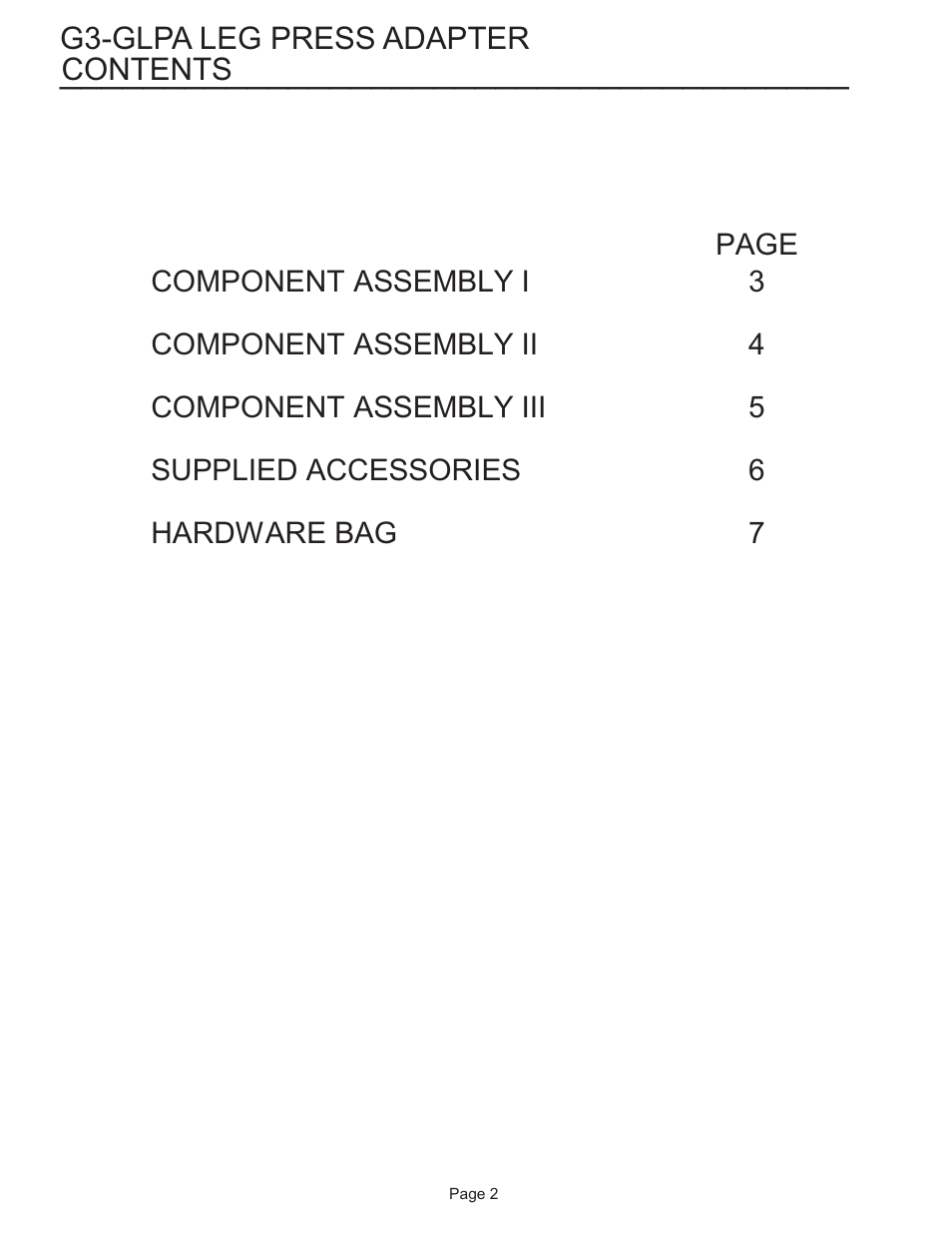 Life Fitness G3-GLPA-001 User Manual | Page 2 / 7