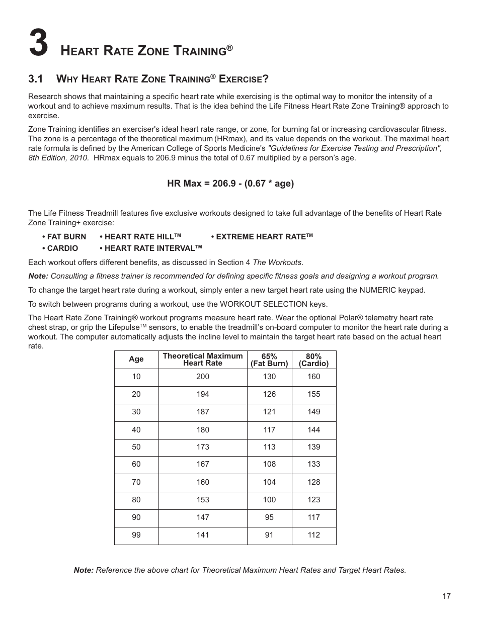 Eart, Raining | Life Fitness 97T1 User Manual | Page 18 / 50