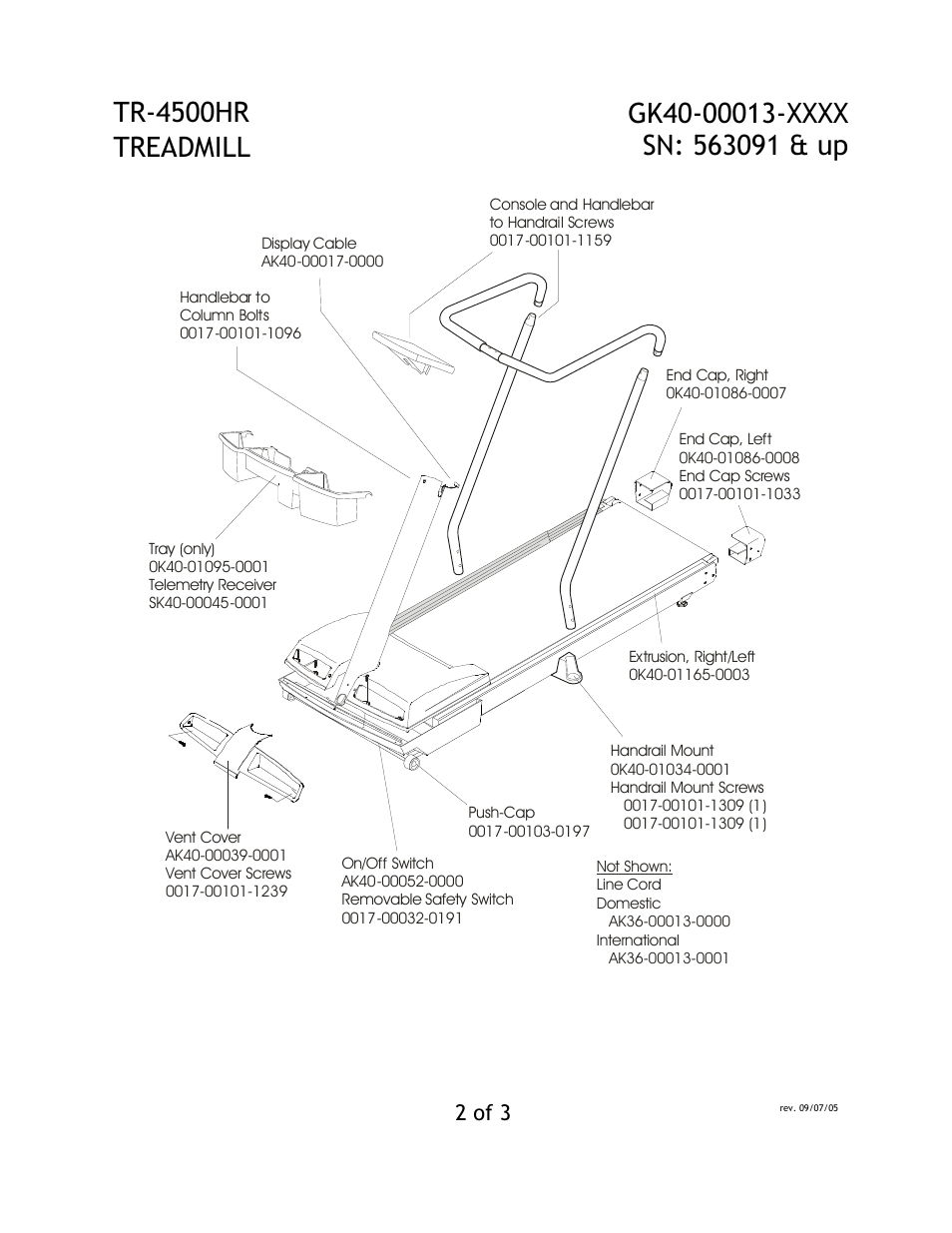 Tr-4500hr treadmill, 2 of 3 | Life Fitness TR-4500HR User Manual | Page 2 / 3