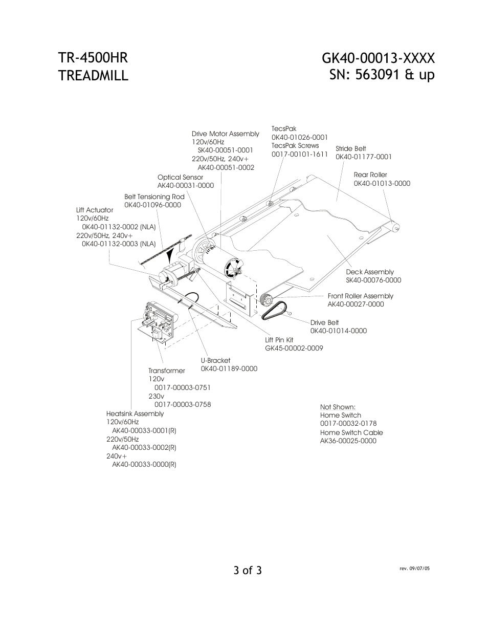 Tr-4500hr treadmill, 3 of 3 | Life Fitness TR-4500HR User Manual | Page 3 / 3