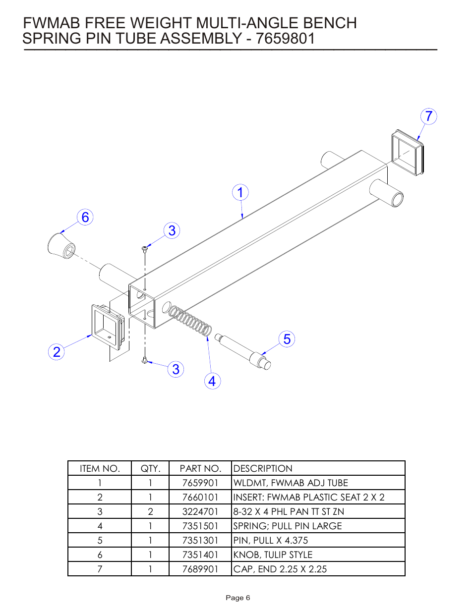 Fwmab free weight multi-angle bench | Life Fitness FWMAB User Manual | Page 6 / 9