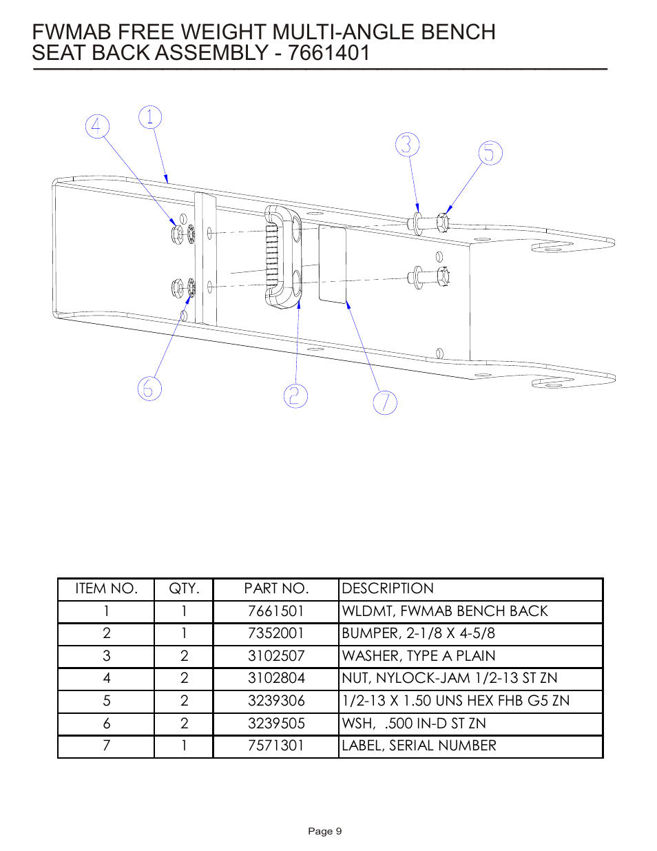 Life Fitness FWMAB User Manual | Page 9 / 9