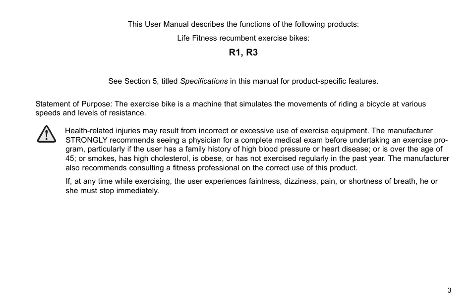 Life Fitness R3 User Manual | Page 4 / 22