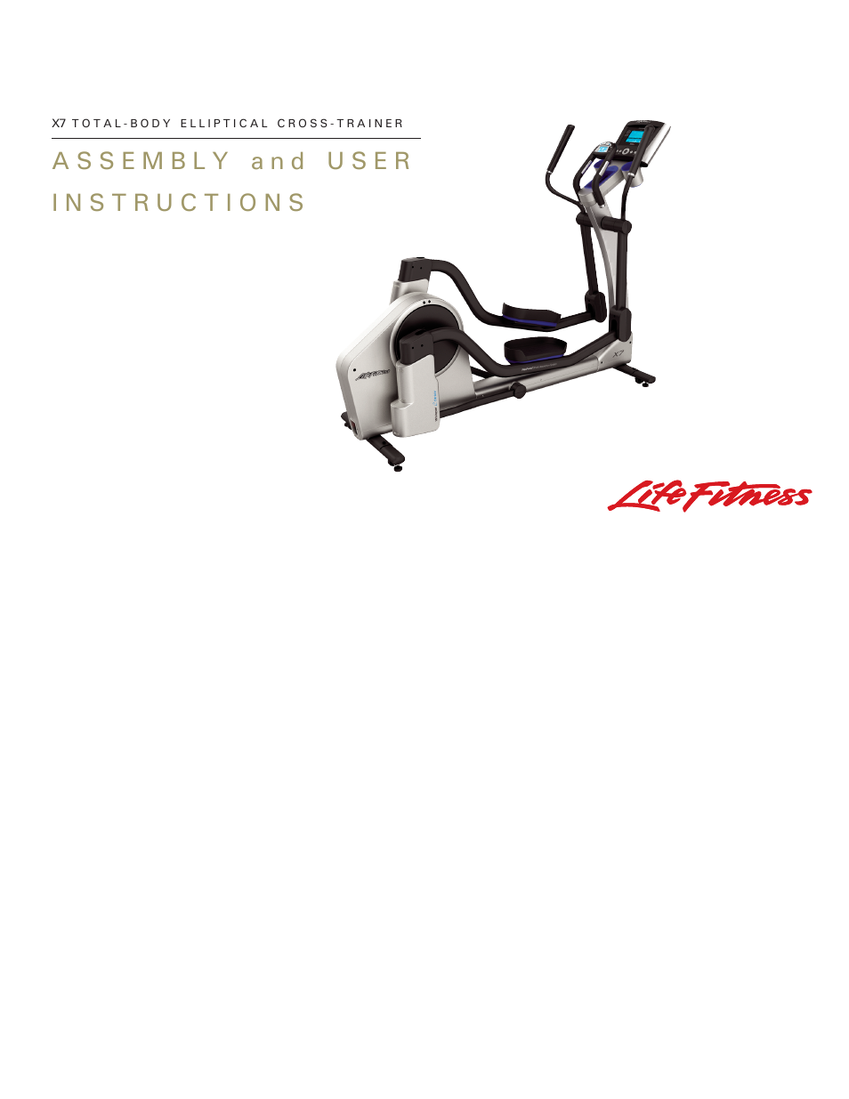 Life Fitness X7 User Manual | 45 pages