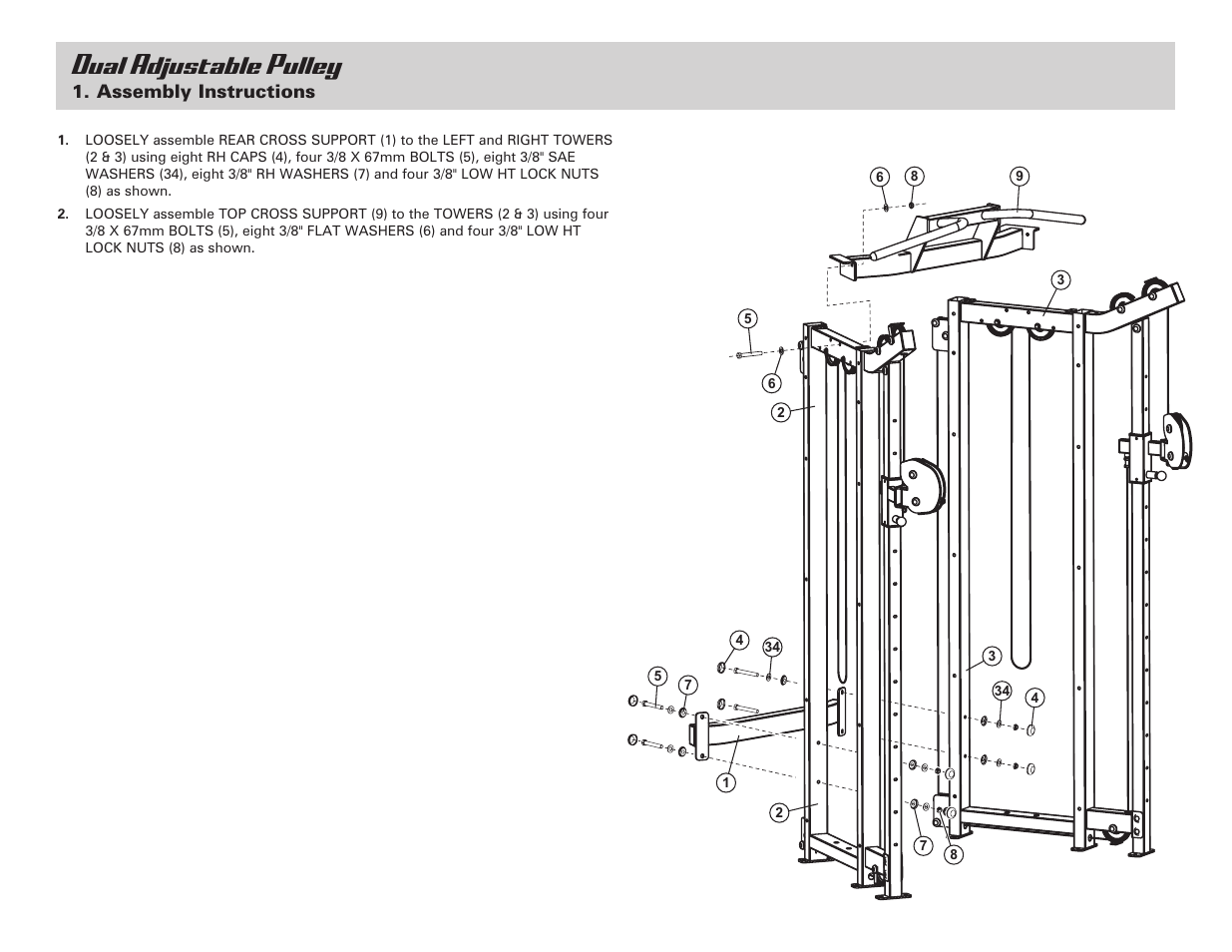 Dual adjustable pulley | Life Fitness Dual Adjustable Pulley User Manual | Page 4 / 13