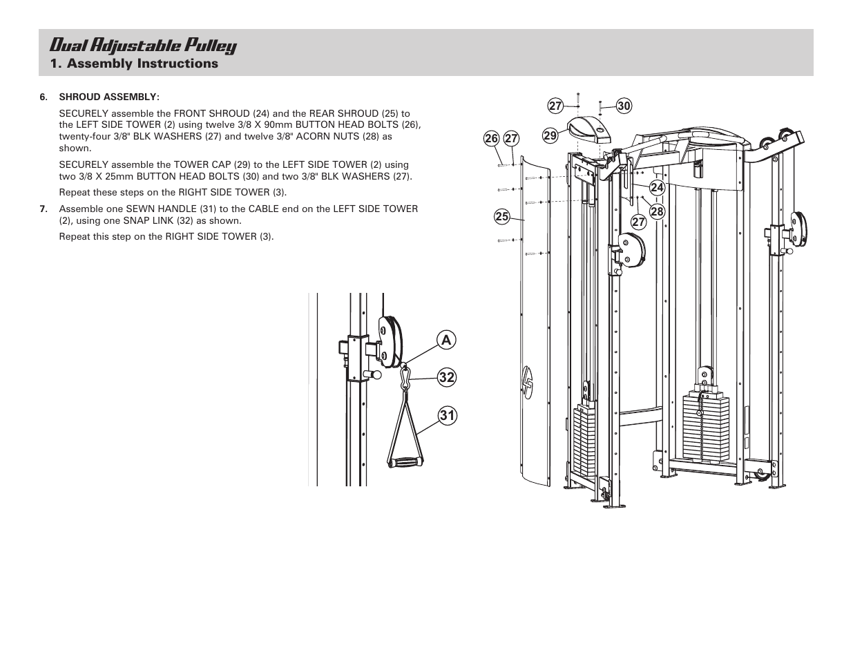 Dual adjustable pulley | Life Fitness Dual Adjustable Pulley User Manual | Page 6 / 13