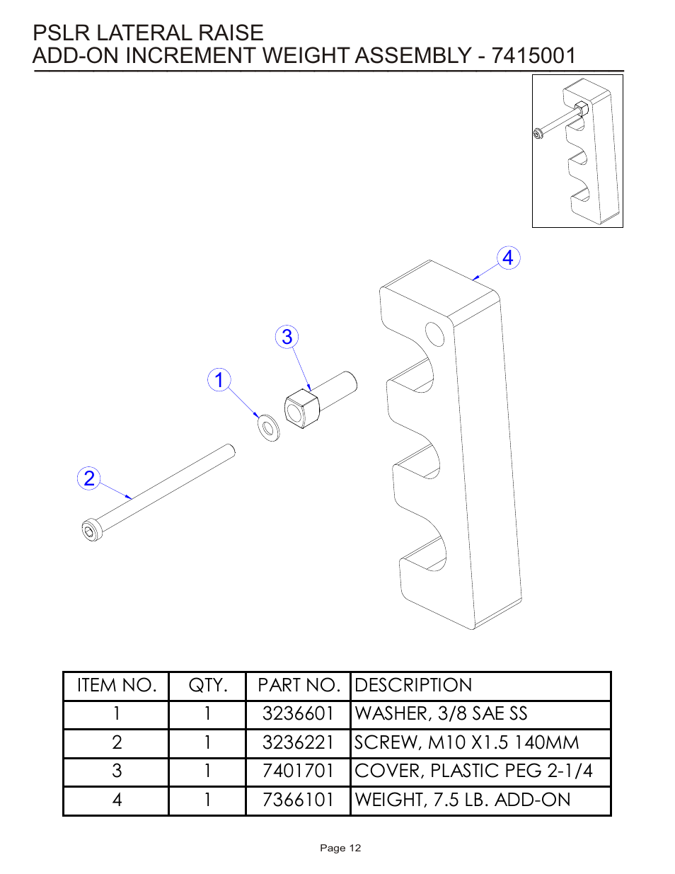 Pslr lateral raise | Life Fitness Pro 2 Series PSLR User Manual | Page 12 / 15