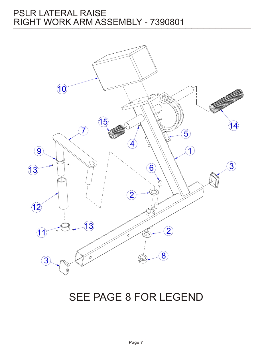 See page 8 for legend | Life Fitness Pro 2 Series PSLR User Manual | Page 7 / 15