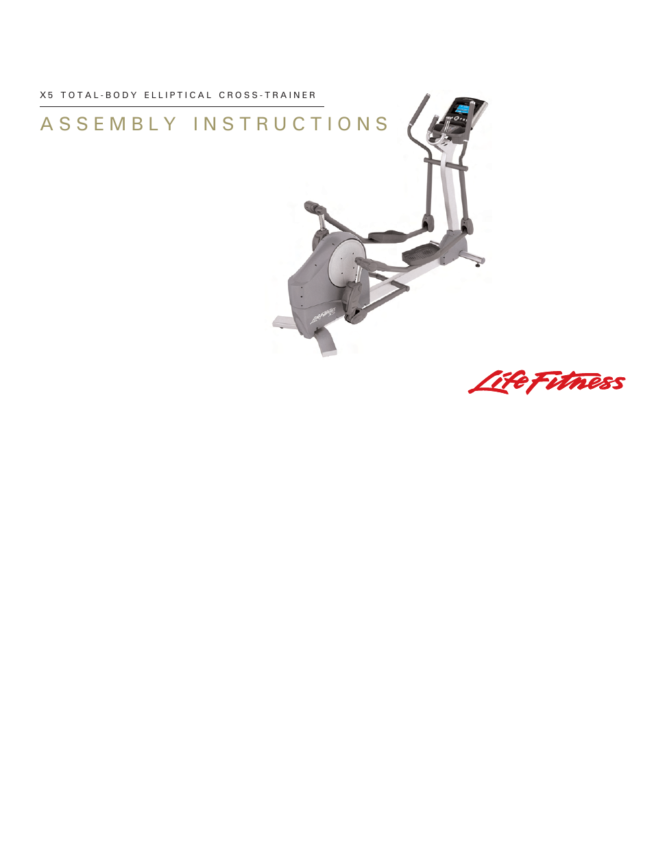 Life Fitness Elliptical Trainer User Manual | 20 pages