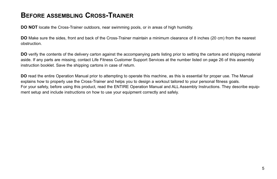 Life Fitness Elliptical Trainer User Manual | Page 6 / 20