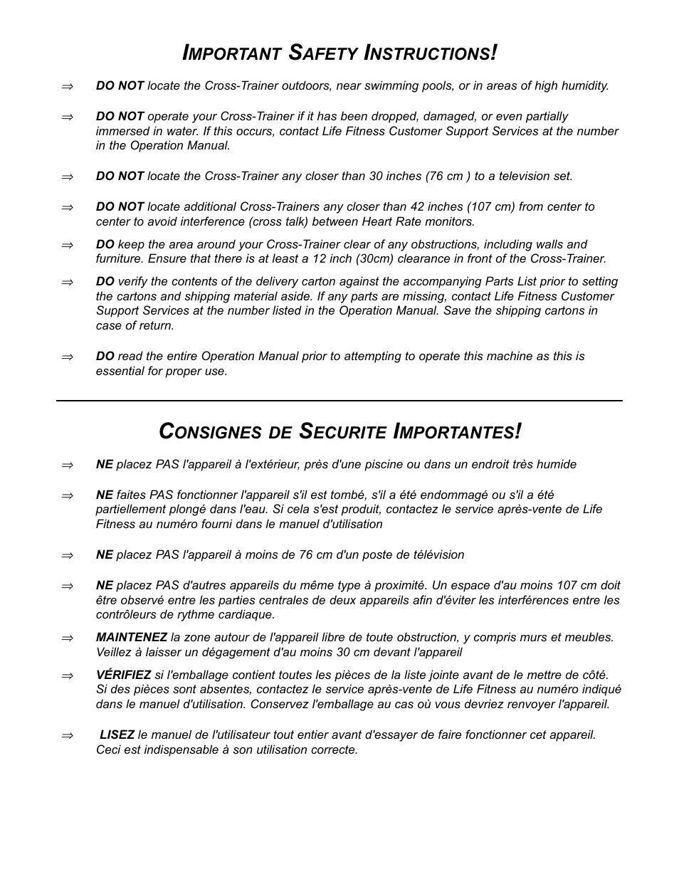 Life Fitness X9i User Manual | Page 3 / 8