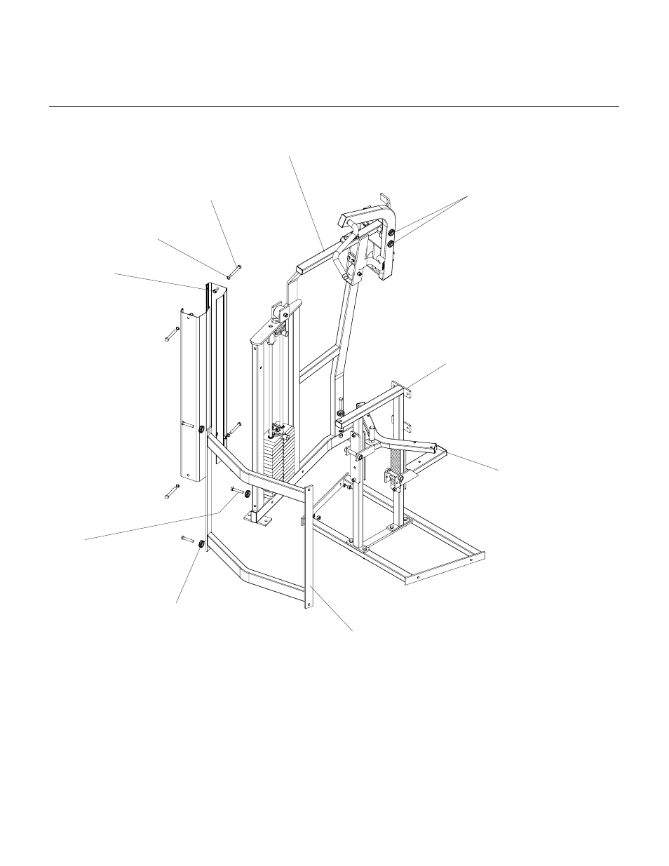 Mtfp front pulldown, Right & center frame assy, Mtfp front pulldown right & center frame assy | Life Fitness MTFP User Manual | Page 7 / 19