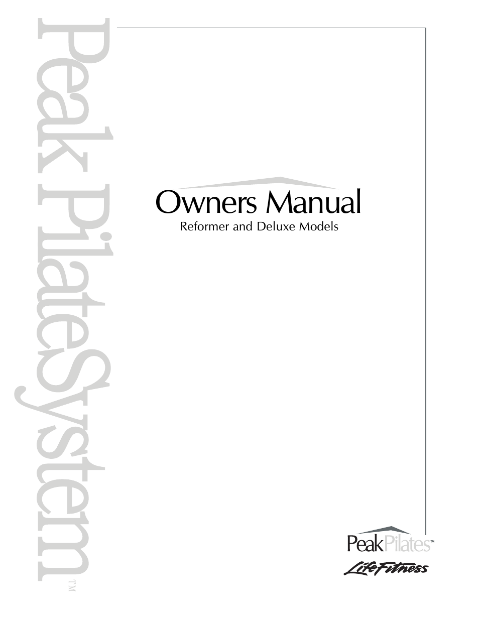 Life Fitness Peak Pilates Reformer User Manual | 53 pages