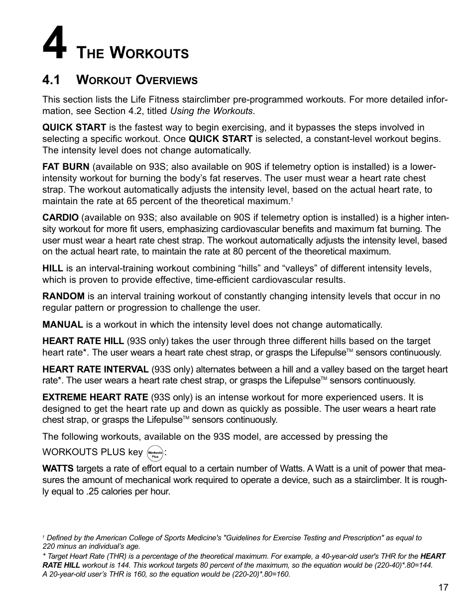 Orkouts | Life Fitness 90S  FR User Manual | Page 19 / 36