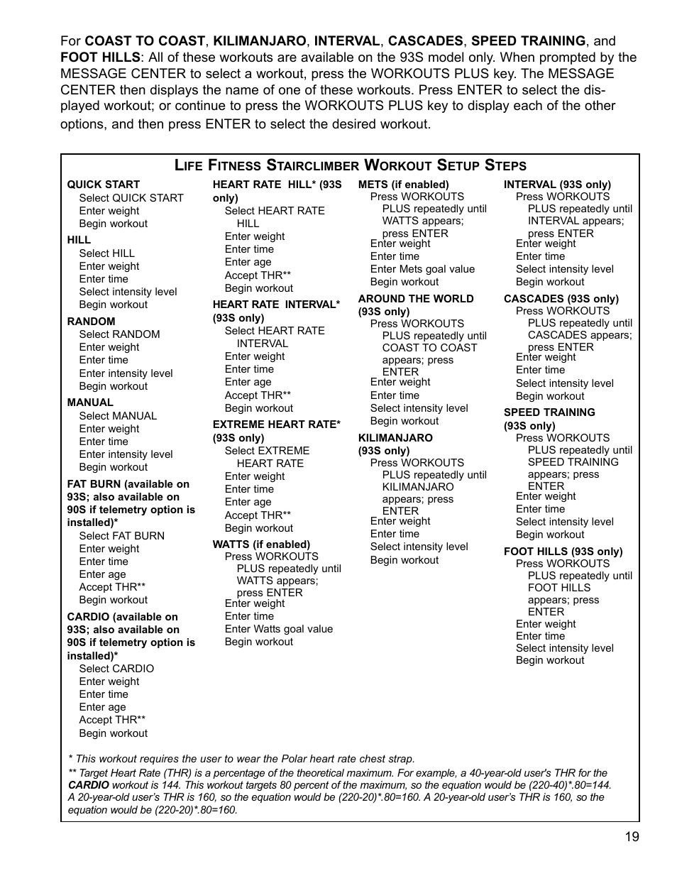 Life Fitness 90S  FR User Manual | Page 21 / 36