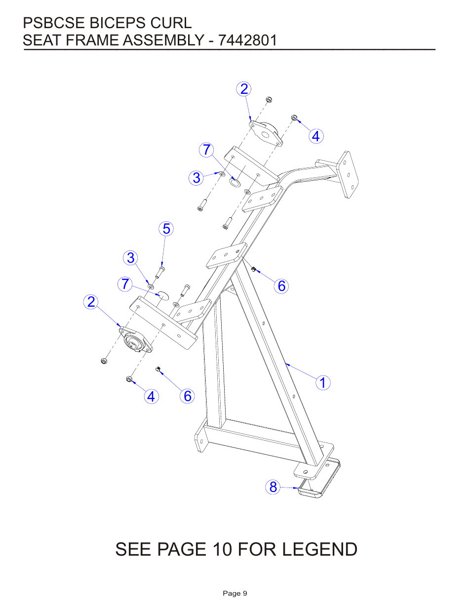 See page 10 for legend | Life Fitness Pro 2 Series PSBCSE User Manual | Page 9 / 18