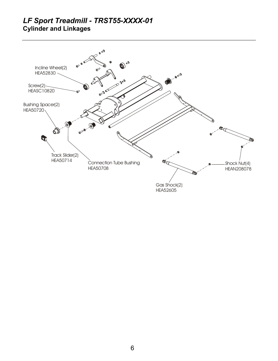 Cylinder and linkages | Life Fitness TRST55-XXXX-01 User Manual | Page 6 / 9