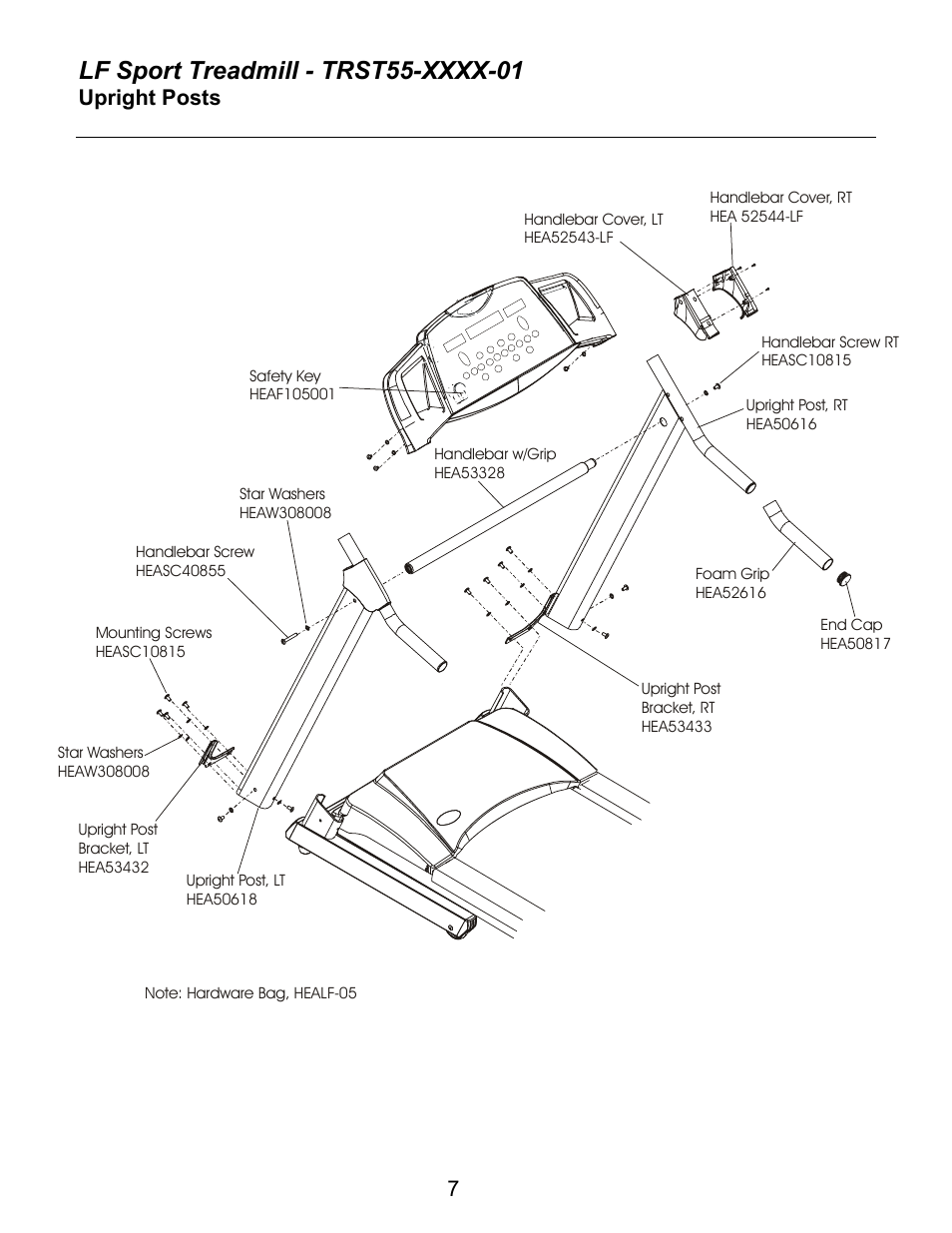 Upright posts | Life Fitness TRST55-XXXX-01 User Manual | Page 7 / 9