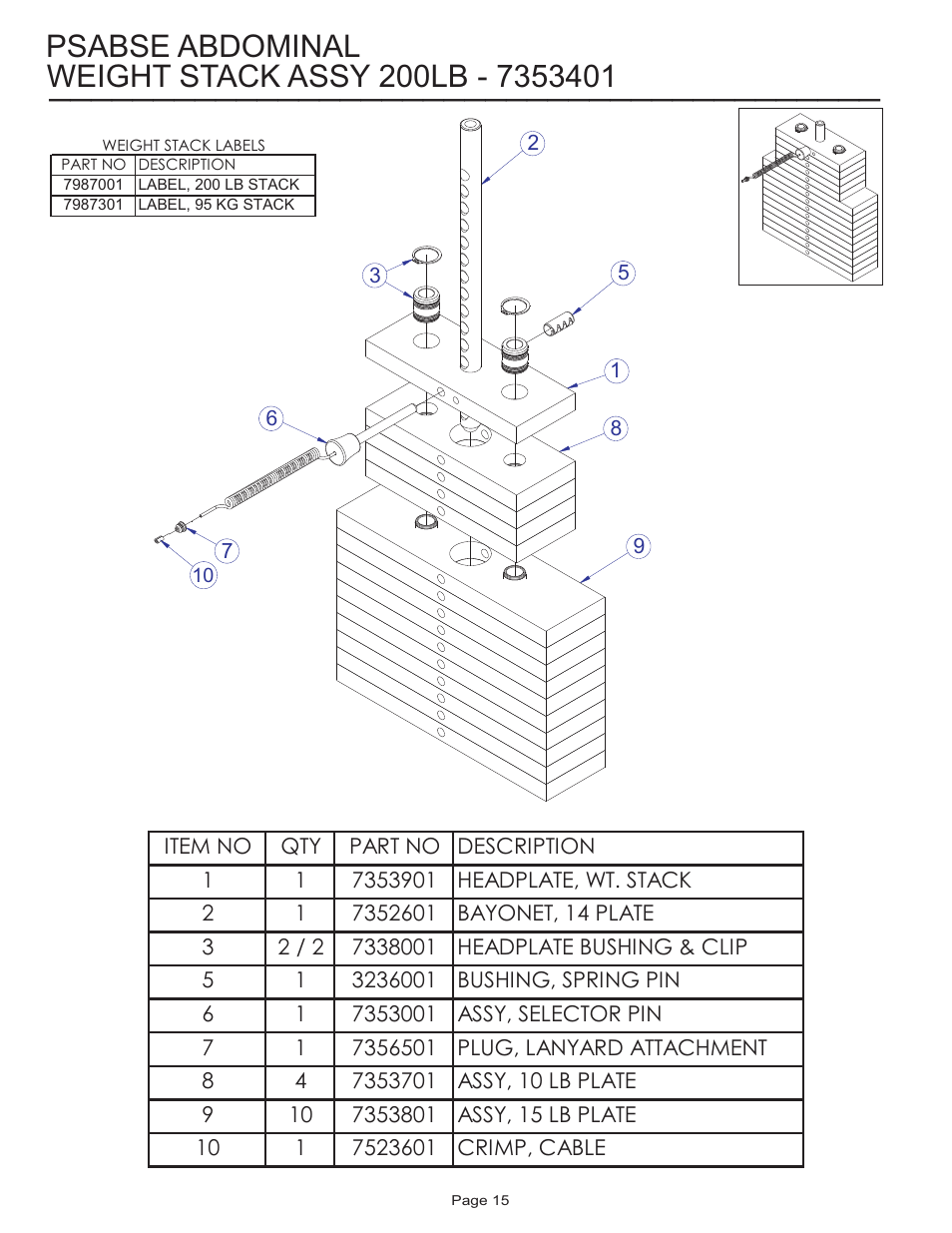 Psabse abdominal | Life Fitness PSABSE User Manual | Page 15 / 18