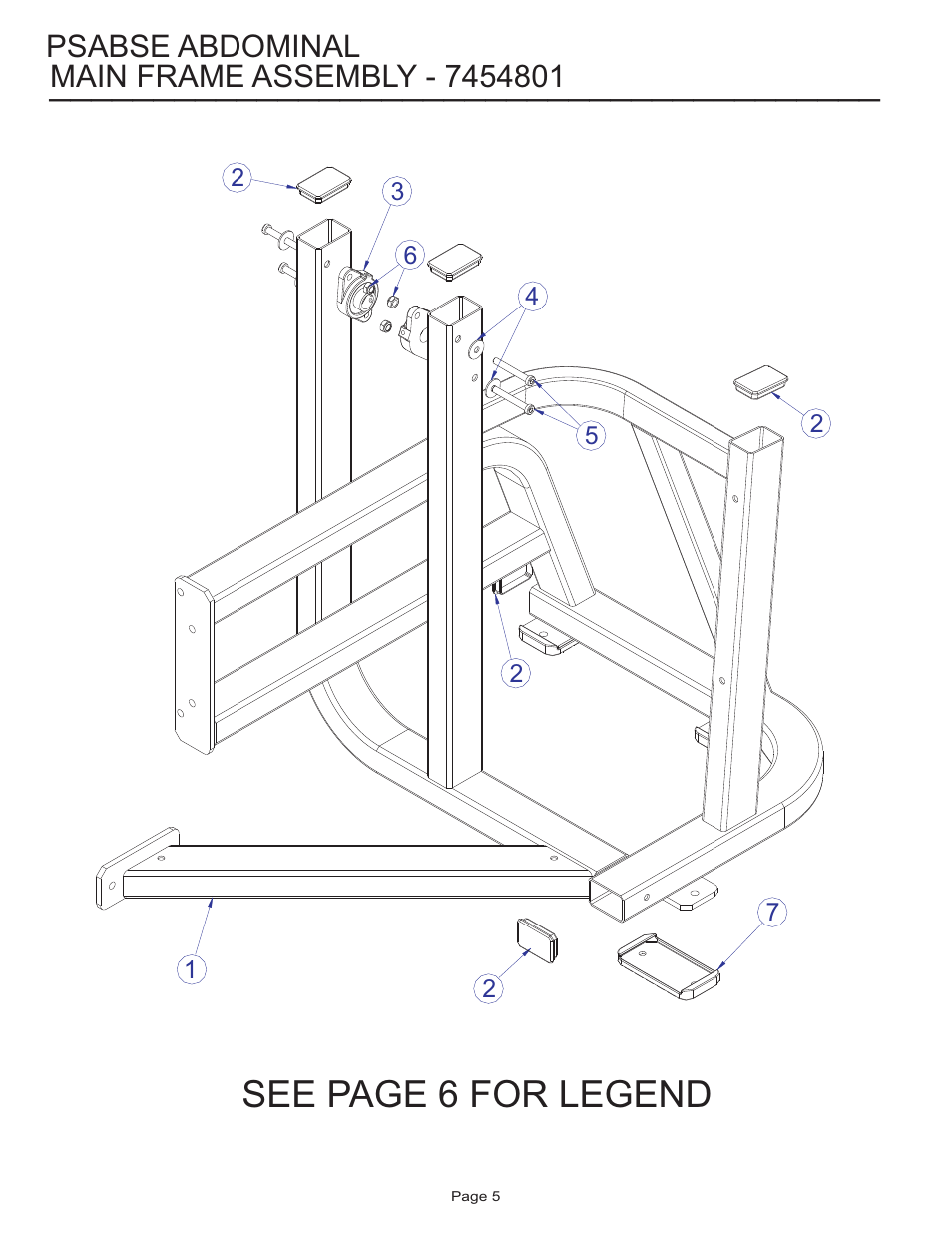 See page 6 for legend | Life Fitness PSABSE User Manual | Page 5 / 18