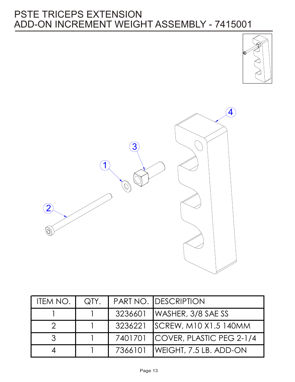 Pste triceps extension | Life Fitness PSTE User Manual | Page 13 / 15