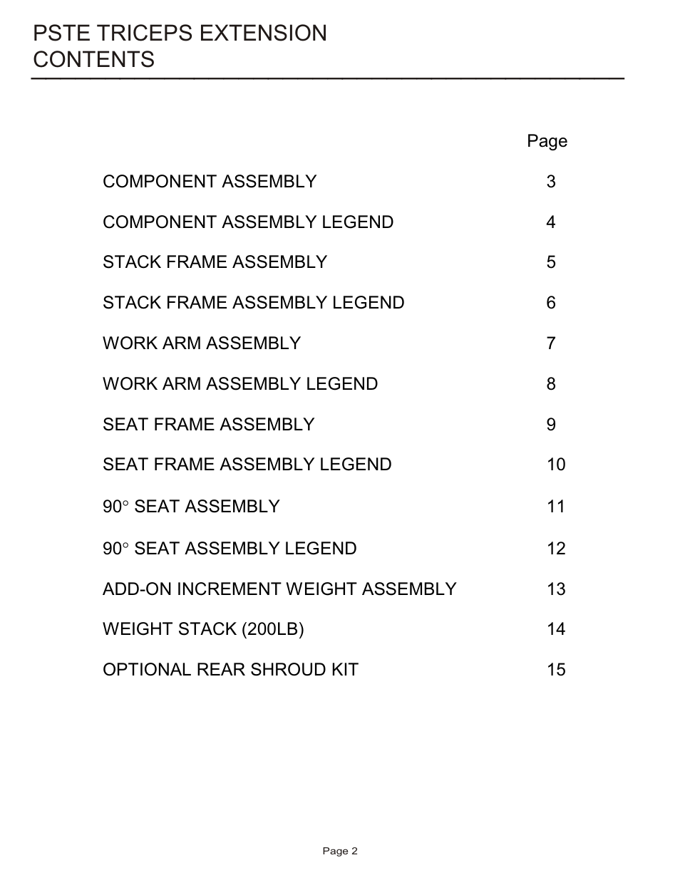 Life Fitness PSTE User Manual | Page 2 / 15