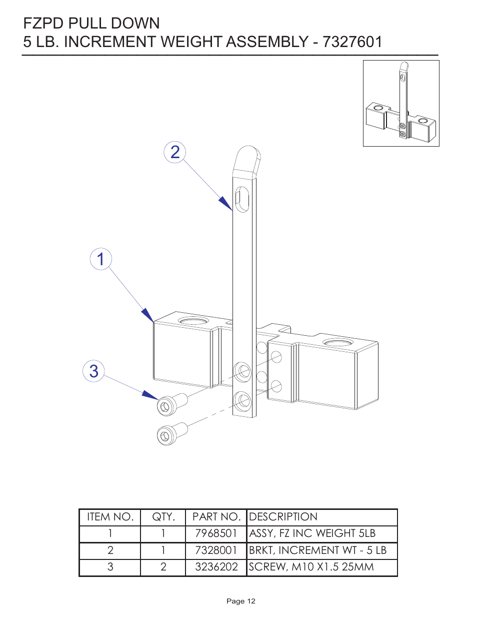 Fzpd pull down | Life Fitness FZPD User Manual | Page 12 / 17